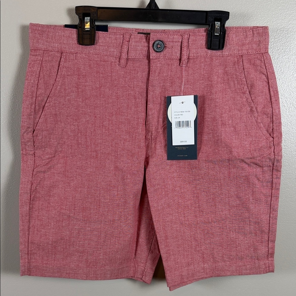 Jachs Men's Flat Front Pink Chino Cotton Shorts - Classic Summer Style